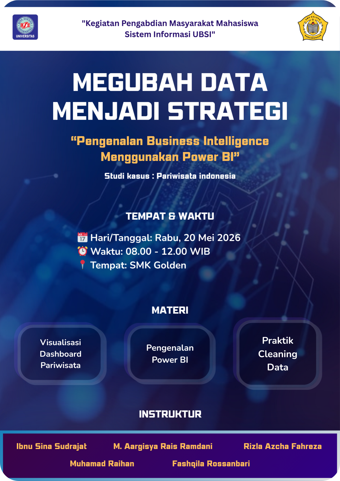Pelatihan Power BI SMK Golden Tingkatkan Keterampilan Data Siswa Vokasi